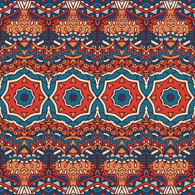 Abstrait textile indien bohème motif ethnique sans couture ornemental vecteur ethnique geomertric art background