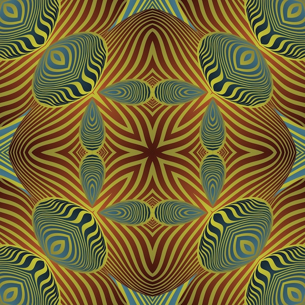 Abstrait texturé sans couture dans les couleurs vert rouge et jaune doré
