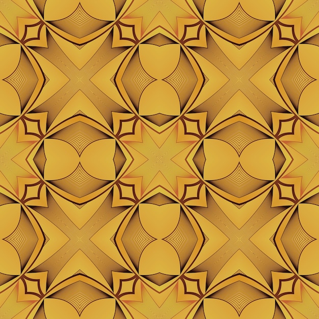 Abstrait texturé sans soudure en or jaune combiné avec du marron