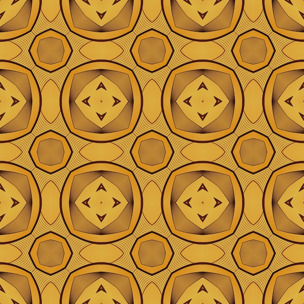 Abstrait texturé sans soudure en or jaune combiné avec du marron