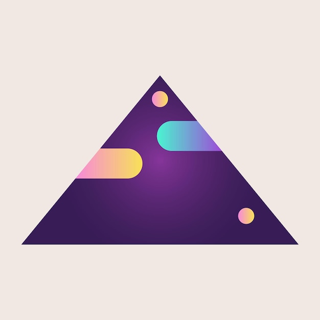 Abstrait Triangle Cône Icône Élément Gradient Texture Couleur Graphique Art géométrique Rétro Motif de forme