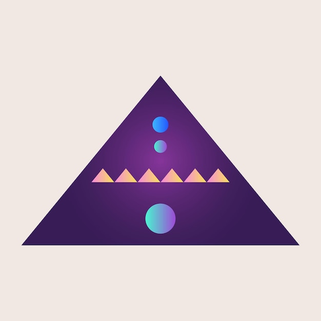 Abstrait Triangle Cône Icône Élément Gradient Texture Couleur Graphique Art géométrique Rétro Motif de forme