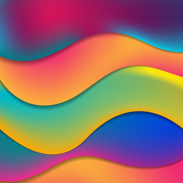 Abstrait de vagues fluides élégants colorés