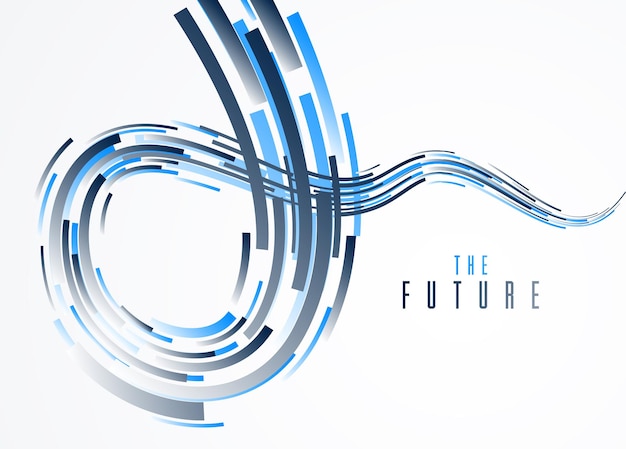 Abstrait de vecteur de science ou de technologie, lignes dynamiques 3D dans l'élément de conception de mouvement, modèle futuriste pour les annonces, l'affiche ou la couverture. Conception futuriste.