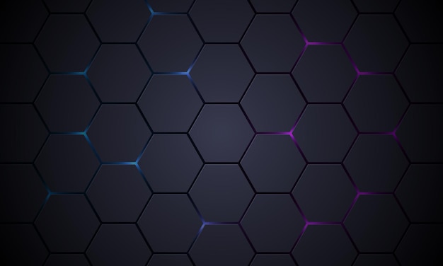 Abstrait de vecteur technologie hexagonale gris foncé d