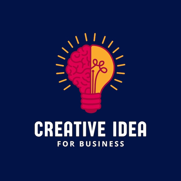 Vecteur abstrait vectoriel gratuit idée d'entreprise créative logo de l'ampoule cérébrale