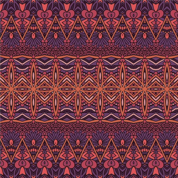 Vecteur abstrait vintage tribal motif sans couture ethnique ornemental arrière-plan d'art géométrique rare