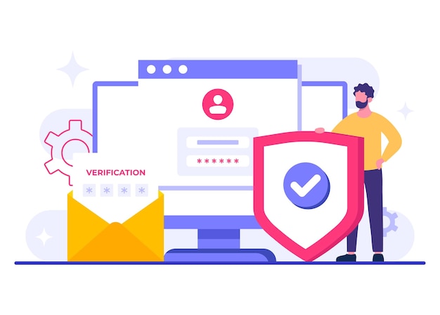 Accès sécurisé par mot de passe modèle vectoriel d'illustration plate confidentialité des informations protection du compte