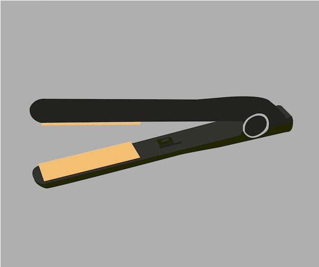 Vecteur accessoire de coiffure pour fer à lisser noir et or