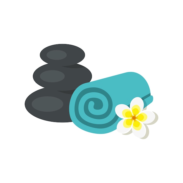 Accessoires de spa Serviette et pierres de fleurs tropicales