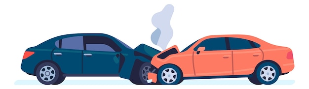 Accident de la route Accident de voiture Collision avec un véhicule brisé