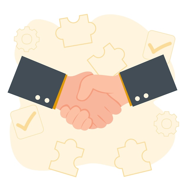 Accord d'affaires se serrant la main Concept de partenariat d'affaires Illustration vectorielle