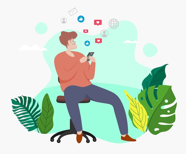 accro aux médias sociaux.
