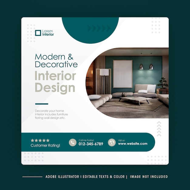 Accueil Design D'intérieur Modèle De Publication Sur Les Réseaux Sociaux Ou Mobilier D'intérieur Social Post Design