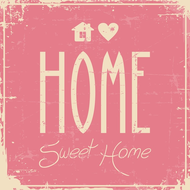 Accueil Sweet Home Signage Vintage Retro Shabby