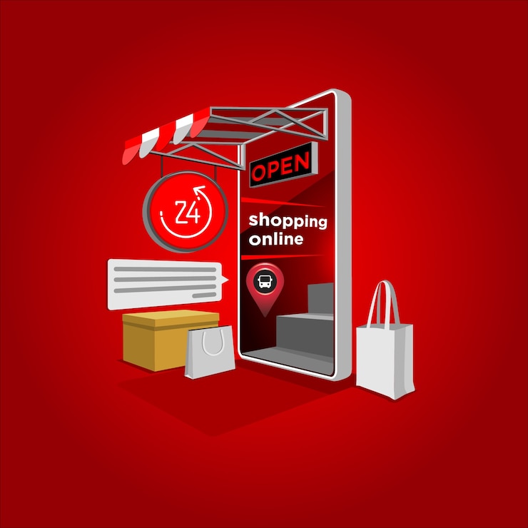 Vecteur achats en ligne 24 heures