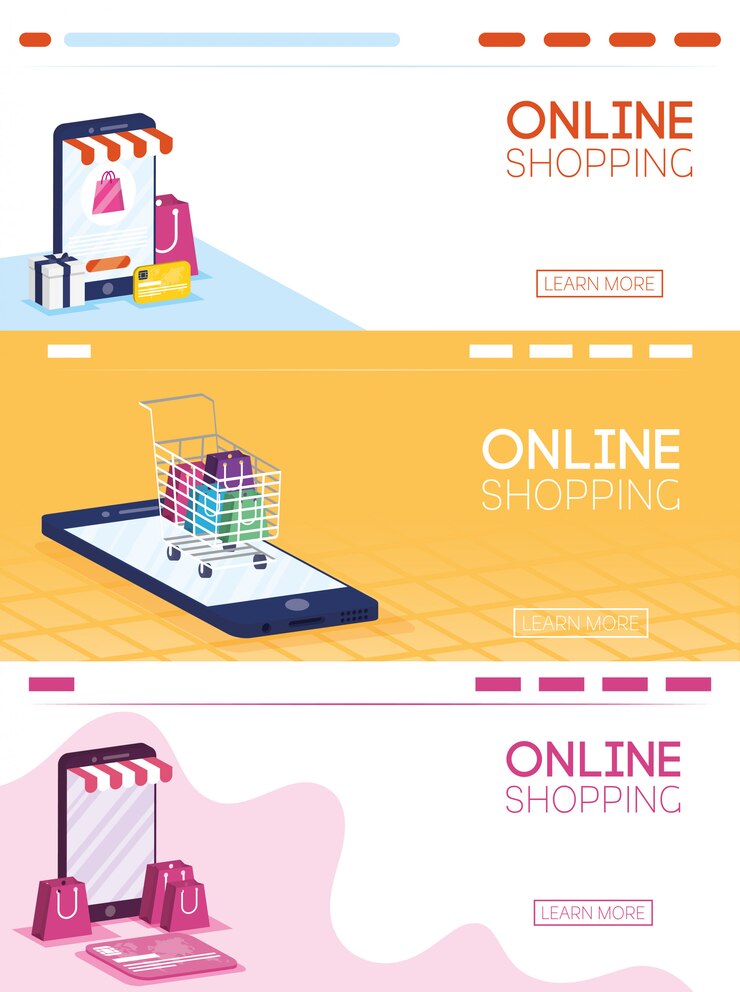 Vecteur achats de technologie en ligne dans les smartphones
