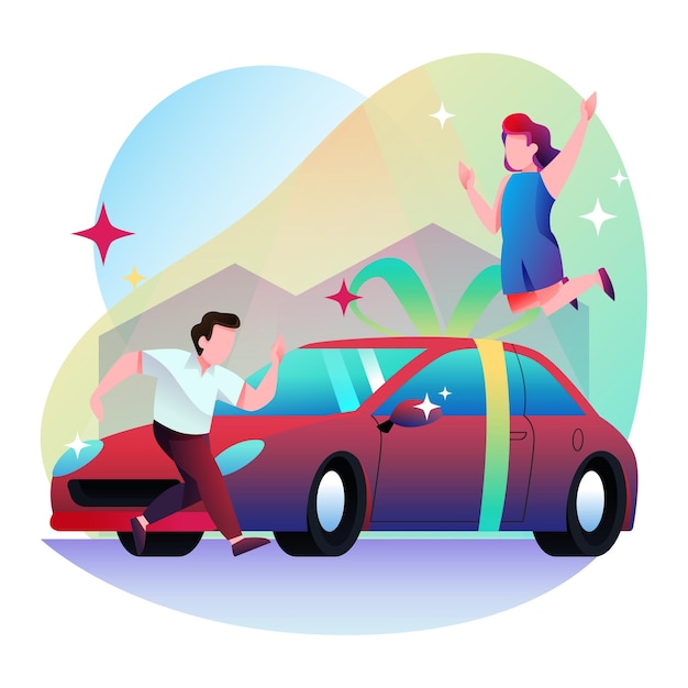 Acheter Une Nouvelle Voiture Illustration