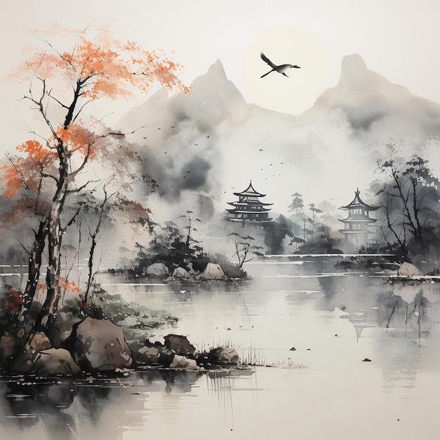 Vecteur acnh peinture étonnante peinture traditionnelle japonaise peinture henri rousseau peintures japonais teamlab