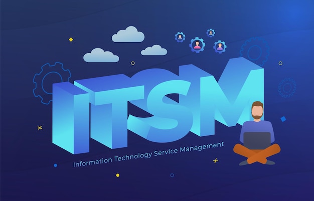 Acronyme ITSM Information Technology Service Management illustration vectorielle