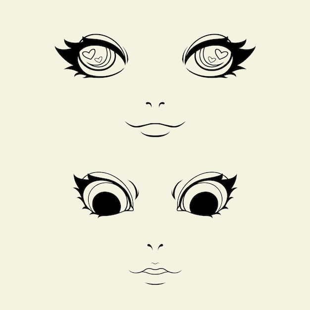 Actif vectoriel d'illustration d'yeux d'anime