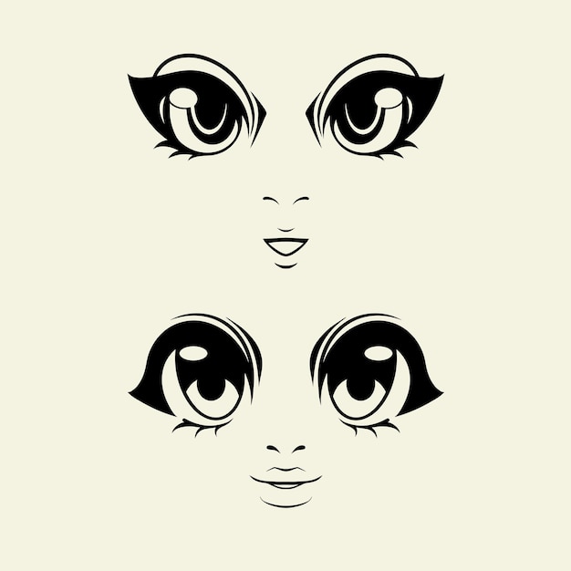 Actif vectoriel d'illustration d'yeux d'anime