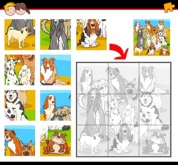 Activité De Puzzle Avec Des Chiens