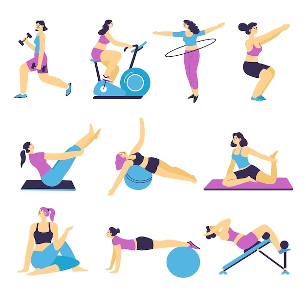 Activités et exercices de fitness d'entraînement en salle de sport