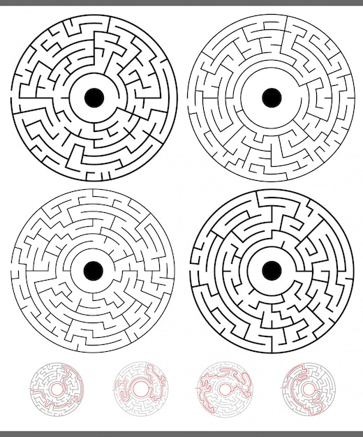 Vecteur activités de jeu de labyrinthe avec des solutions