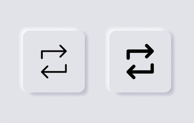 Actualiser L'icône Synchroniser Répéter Et Recharger Le Symbole De Flèche Dans Les Boutons De Neumorphisme Icônes De L'interface Utilisateur De L'interface Utilisateur