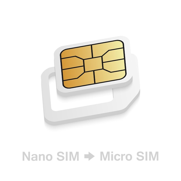 Adaptateur de carte Nano vers Micro SIM réaliste.