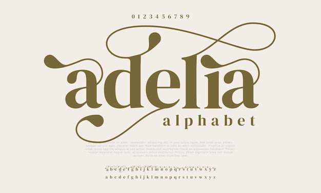 Adelia luxe typographie élégante Vintage serif font invitation de mariage logo musique propriété de mode