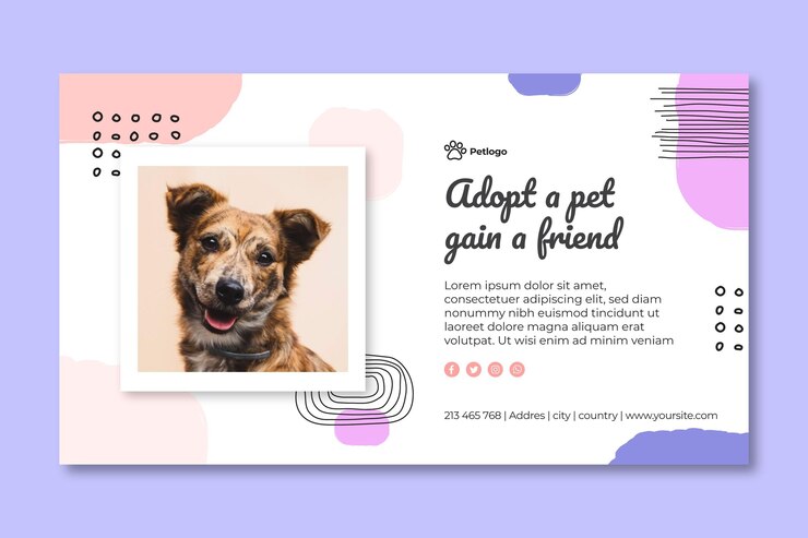 Vecteur adoptez une bannière pour animaux de compagnie