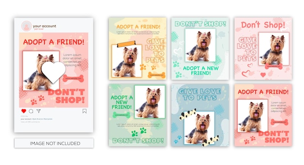 Adoptez un modèle de publication sur les réseaux sociaux pour animaux de compagnie