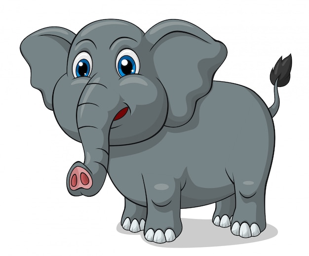 Vecteur adorable dessin animé d'éléphant