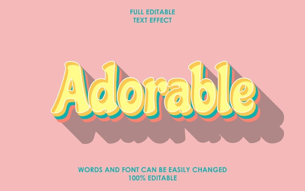 Adorable effet de texte modifiable