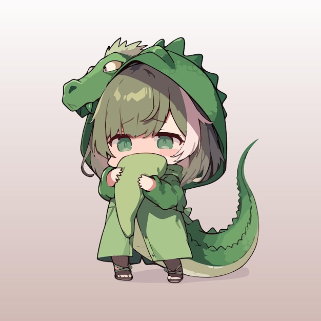 Adorable jeune avec une tenue de dragon