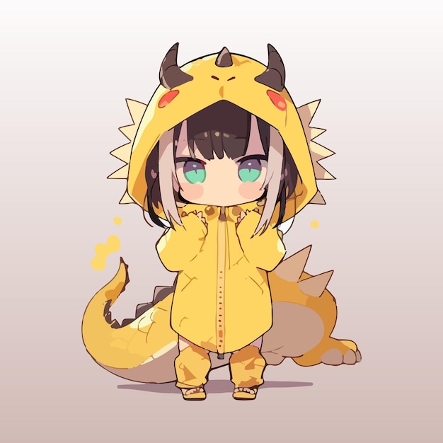 Adorable jeune avec une tenue de dragon