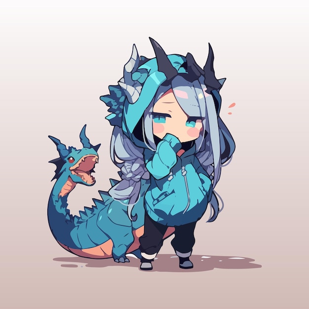 Adorable jeune avec une tenue de dragon