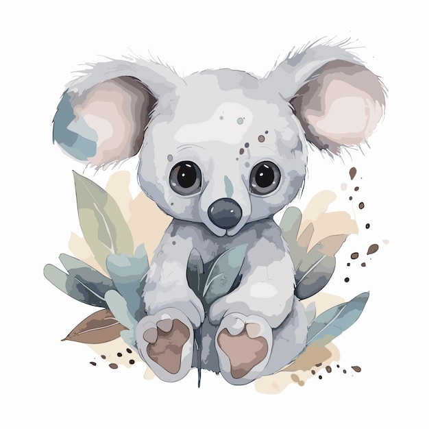 Adorable Koala Personnage De Dessin Animé Isolé