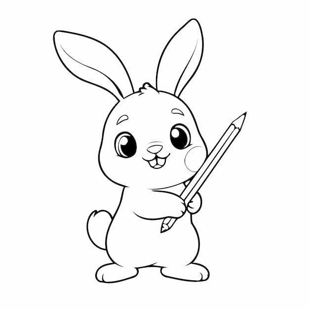 Adorable Lapin Dessiné à La Main Pour Les Tout-petits