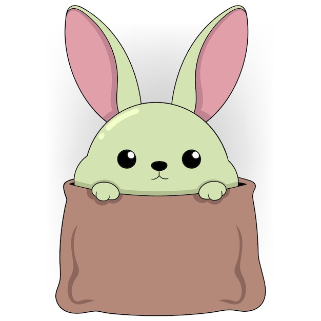 Un adorable lapin qui regarde de sa poche