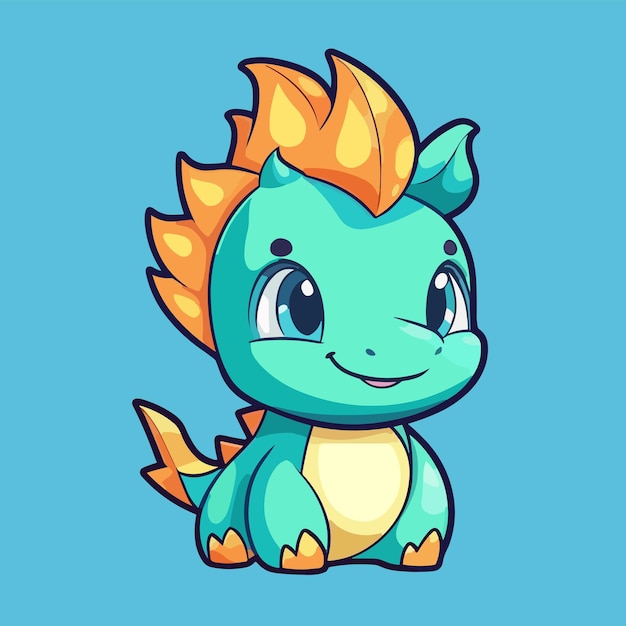 Adorable Personnage De Dessin Animé Dragon Parfait Pour Les Livres De Marchandises Pour Enfants 039 Et Plus