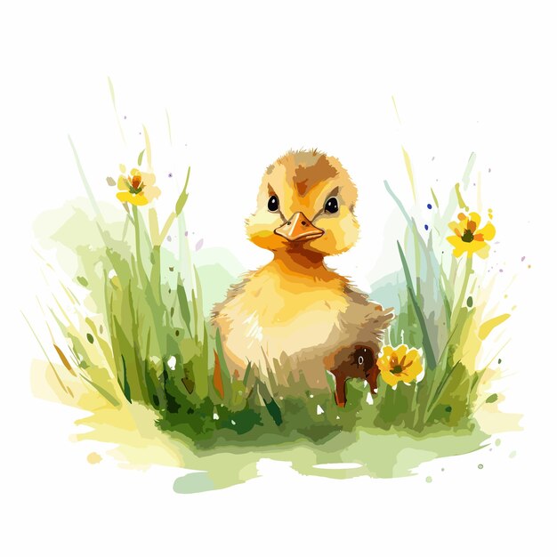 Vecteur une adorable petite illustration de canard