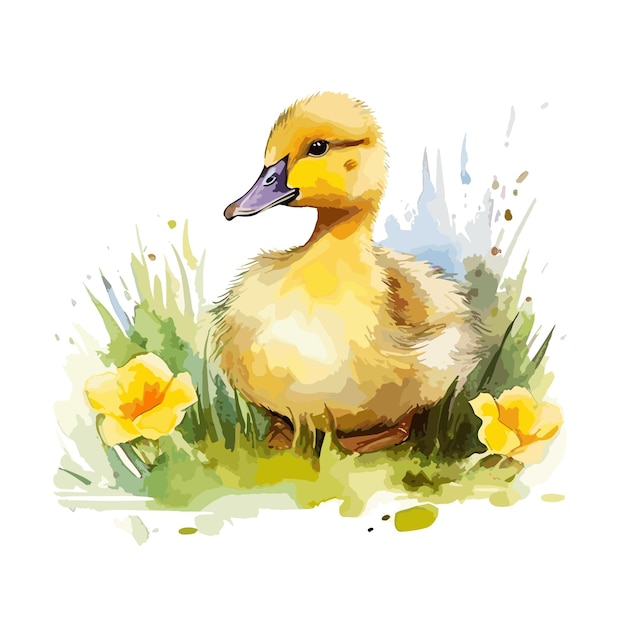 Vecteur une adorable petite illustration de canard