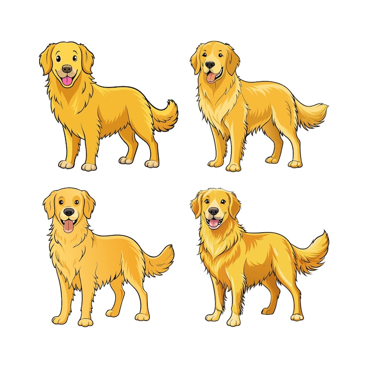 Vecteur les adorables golden retrievers