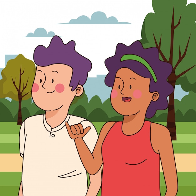 Ados amis souriant et saluant