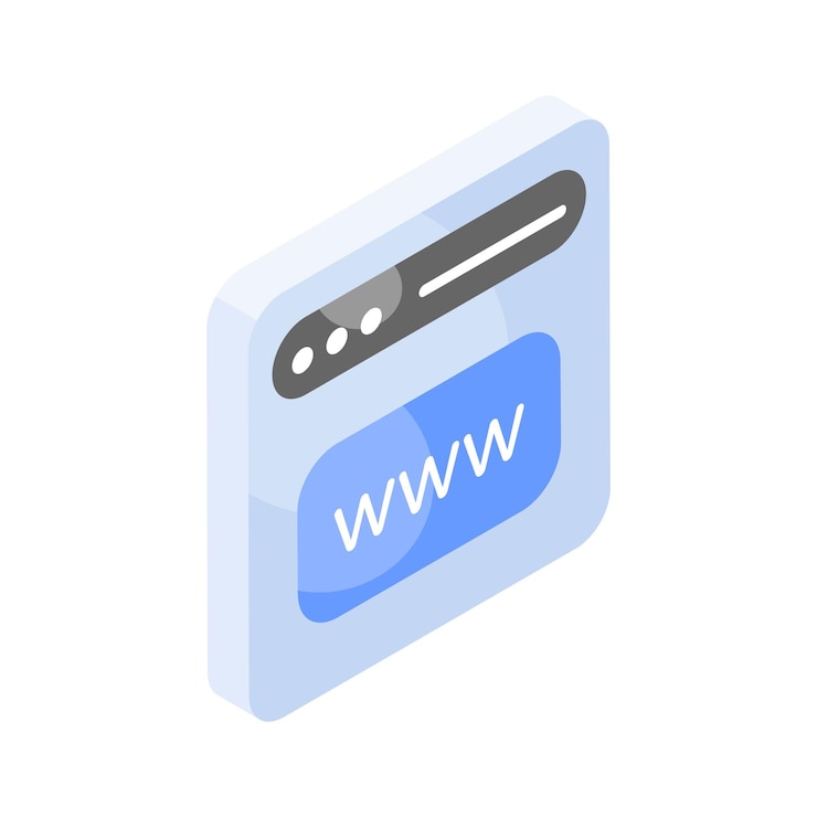 Vecteur adresse web conception vectorielle isométrique isolée sur fond blanc