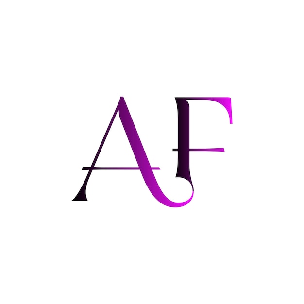 AF créatif initial moderne minimaliste intemporel espace négatif monogramme conception de logo d'entreprise