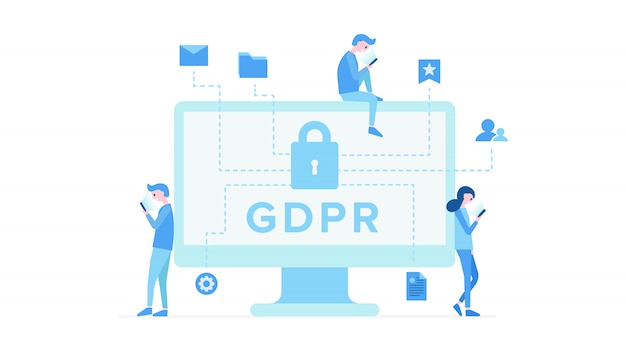 Affichage de l'ordinateur avec l'inscription GDPR